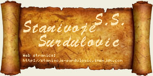 Stanivoje Surdulović vizit kartica